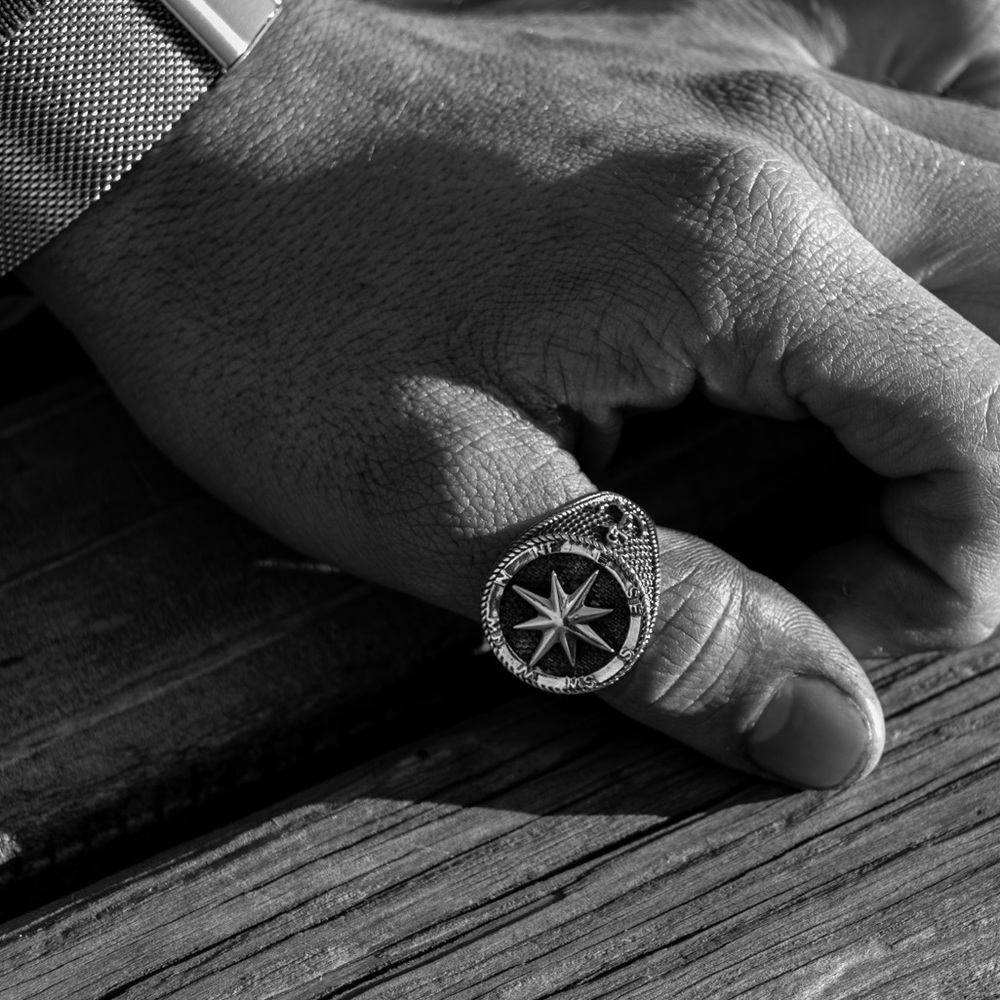 Compass Ring on sterling silver 925